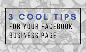 A cover photo with the text "4 cool tips for your facebook business page" over the thumbs up Facebook image.