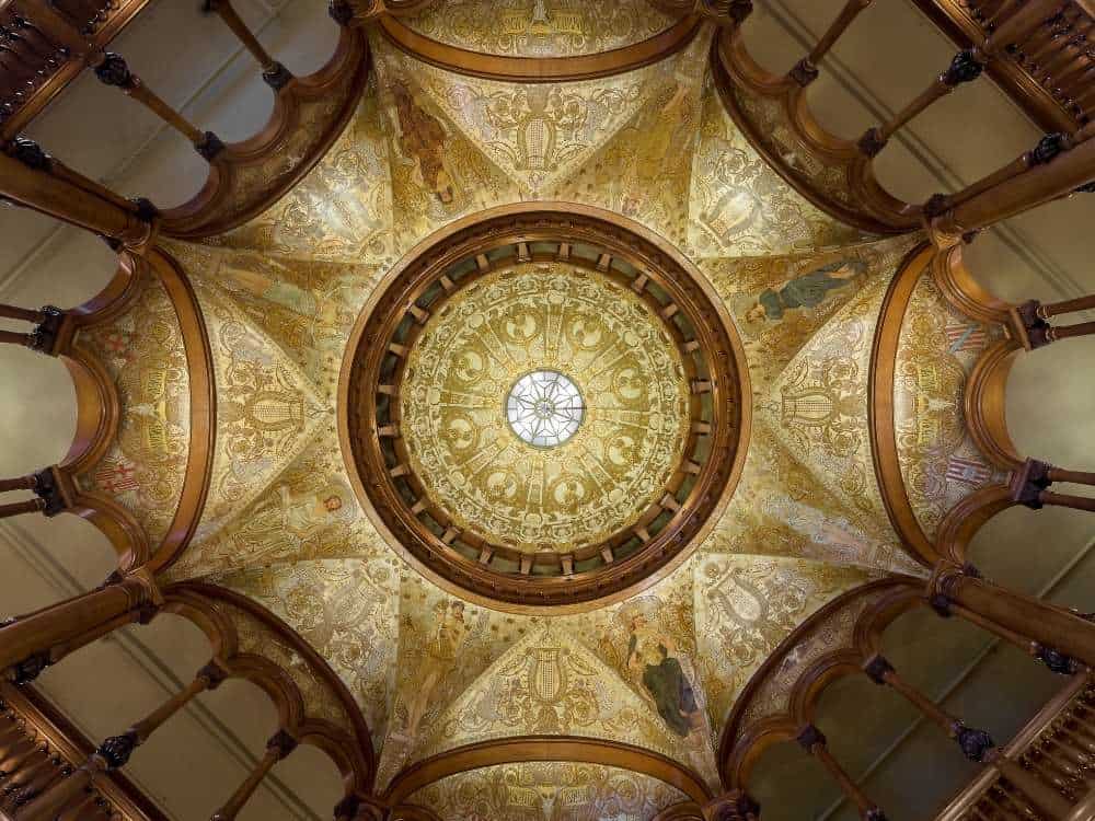 Ceiling of the Ponce de Leon hotel on the campus of Flagler College in St. Augustine, FL